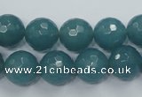 CEQ16 15.5 inches 12mm faceted round blue sponge quartz beads