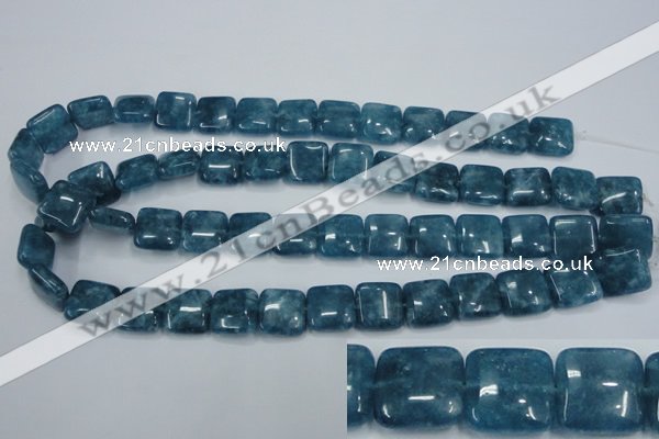 CEQ163 15.5 inches 14*14mm square blue sponge quartz beads