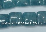 CEQ164 15.5 inches 16*16mm square blue sponge quartz beads