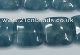 CEQ166 15.5 inches 20*20mm square blue sponge quartz beads