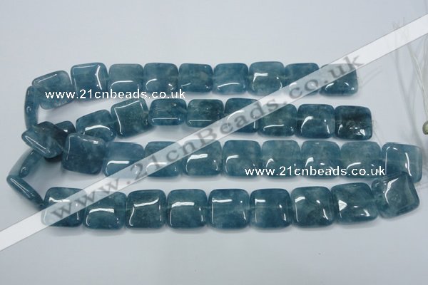 CEQ166 15.5 inches 20*20mm square blue sponge quartz beads