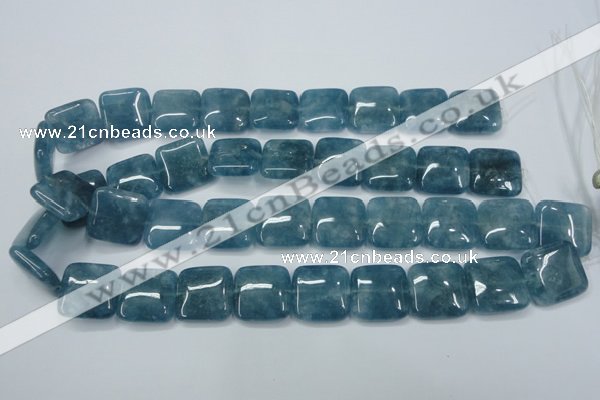 CEQ167 15.5 inches 25*25mm square blue sponge quartz beads