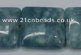 CEQ168 15.5 inches 30*30mm square blue sponge quartz beads