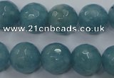 CEQ17 15.5 inches 14mm faceted round blue sponge quartz beads