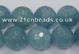 CEQ18 15.5 inches 16mm faceted round blue sponge quartz beads