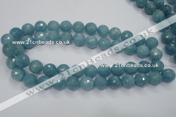 CEQ18 15.5 inches 16mm faceted round blue sponge quartz beads