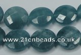 CEQ184 15.5 inches 16mm faceted coin blue sponge quartz beads