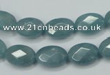 CEQ191 15.5 inches 10*14mm faceted oval blue sponge quartz beads