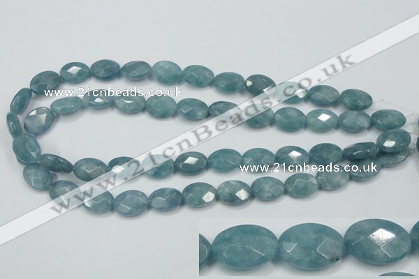 CEQ192 15.5 inches 12*16mm faceted oval blue sponge quartz beads