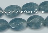 CEQ194 15.5 inches 15*20mm faceted oval blue sponge quartz beads