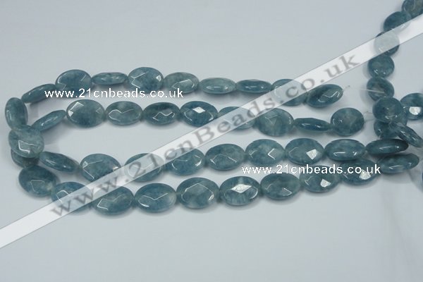 CEQ194 15.5 inches 15*20mm faceted oval blue sponge quartz beads