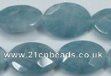 CEQ195 15.5 inches 18*25mm faceted oval blue sponge quartz beads