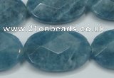 CEQ196 15.5 inches 20*30mm faceted oval blue sponge quartz beads