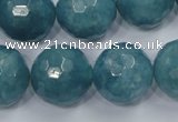 CEQ20 15.5 inches 20mm faceted round blue sponge quartz beads