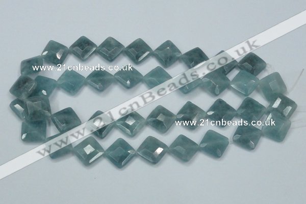 CEQ214 15.5 inches 16*16mm faceted diamond blue sponge quartz beads