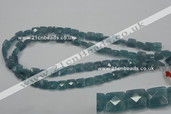 CEQ221 15.5 inches 10*10mm faceted square blue sponge quartz beads