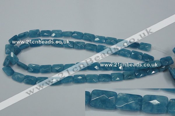 CEQ231 15.5 inches 10*14mm faceted rectangle blue sponge quartz beads