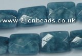 CEQ234 15.5 inches 15*20mm faceted rectangle blue sponge quartz beads