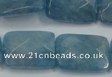 CEQ235 15.5 inches 18*25mm faceted rectangle blue sponge quartz beads