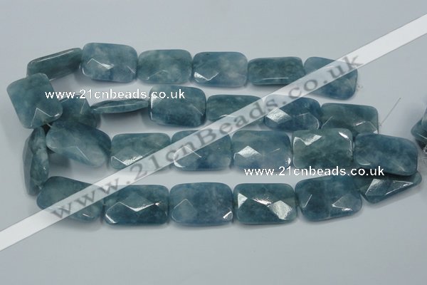 CEQ237 15.5 inches 22*30mm faceted rectangle blue sponge quartz beads