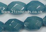 CEQ245 15.5 inches 15*22mm faceted octagonal blue sponge quartz beads