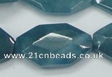 CEQ248 15.5 inches 20*35mm faceted octagonal blue sponge quartz beads