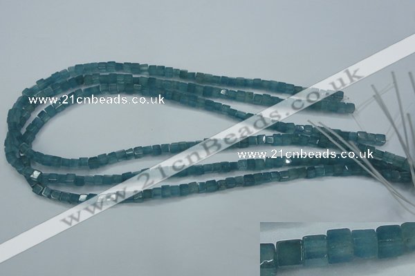 CEQ250 15.5 inches 4*4mm cube blue sponge quartz beads