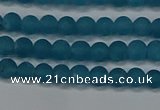 CEQ265 15.5 inches 4mm round matte blue sponge quartz beads