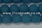 CEQ268 15.5 inches 10mm round matte blue sponge quartz beads