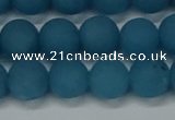 CEQ268 15.5 inches 10mm round matte blue sponge quartz beads