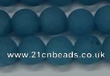 CEQ269 15.5 inches 12mm round matte blue sponge quartz beads