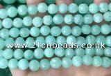 CEQ312 15.5 inches 8mm faceted round green sponge quartz beads