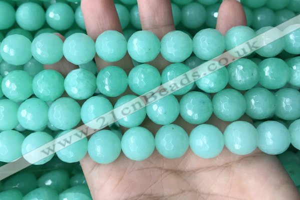 CEQ314 15.5 inches 12mm faceted round green sponge quartz beads