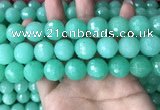 CEQ316 15.5 inches 16mm faceted round green sponge quartz beads