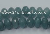 CEQ34 15.5 inches 6*10mm faceted rondelle blue sponge quartz beads