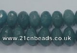 CEQ35 15.5 inches 8*12mm faceted rondelle blue sponge quartz beads