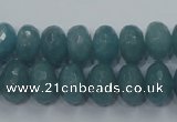 CEQ35 15.5 inches 8*12mm faceted rondelle blue sponge quartz beads