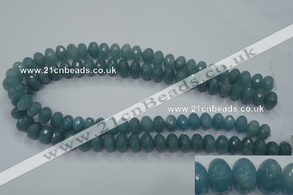 CEQ35 15.5 inches 8*12mm faceted rondelle blue sponge quartz beads