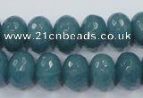 CEQ36 15.5 inches 10*14mm faceted rondelle blue sponge quartz beads