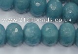 CEQ37 15.5 inches 12*16mm faceted rondelle blue sponge quartz beads