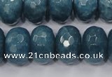 CEQ38 15.5 inches 13*18mm faceted rondelle blue sponge quartz beads