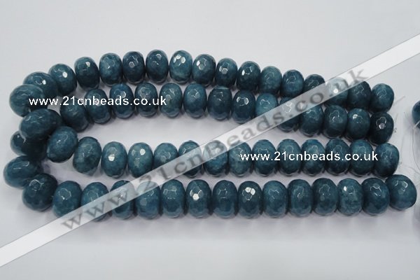 CEQ38 15.5 inches 13*18mm faceted rondelle blue sponge quartz beads