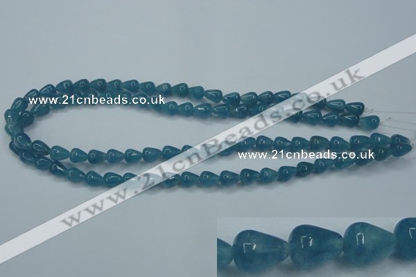 CEQ43 15.5 inches 7*9mm teardrop blue sponge quartz beads