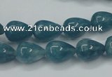 CEQ45 15.5 inches 10*14mm teardrop blue sponge quartz beads