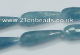 CEQ55 15.5 inches 10*30mm faceted teardrop blue sponge quartz beads