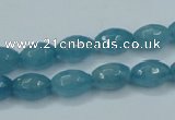 CEQ71 15.5 inches 8*12mm faceted rice blue sponge quartz beads