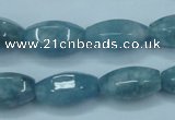 CEQ80 15.5 inches 10*20mm faceted rice blue sponge quartz beads