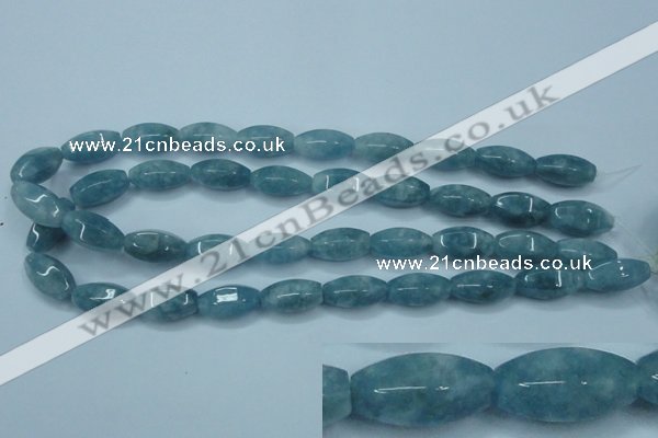 CEQ80 15.5 inches 10*20mm faceted rice blue sponge quartz beads