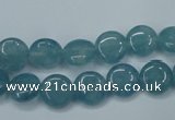 CEQ92 15.5 inches 10mm flat round blue sponge quartz beads