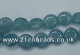 CEQ92 15.5 inches 10mm flat round blue sponge quartz beads